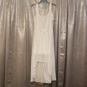 White Dress with Intricate Back Detail